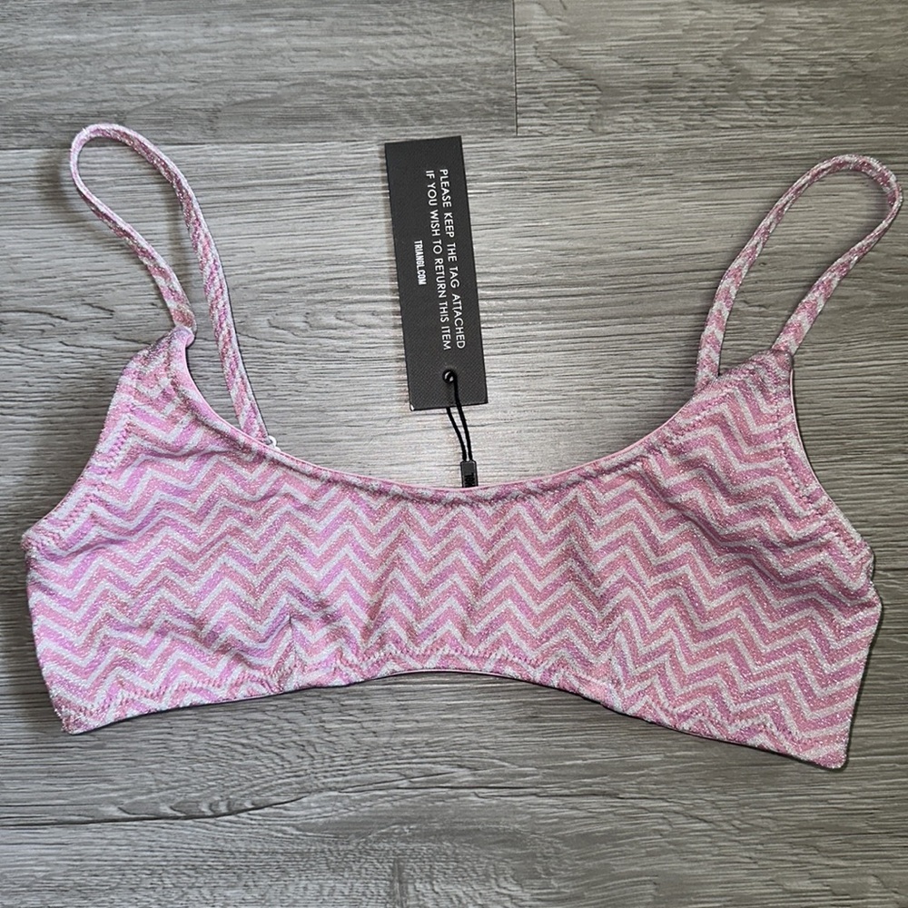 Pink and white sparkle Bathing suit top - Picture 7 of 8